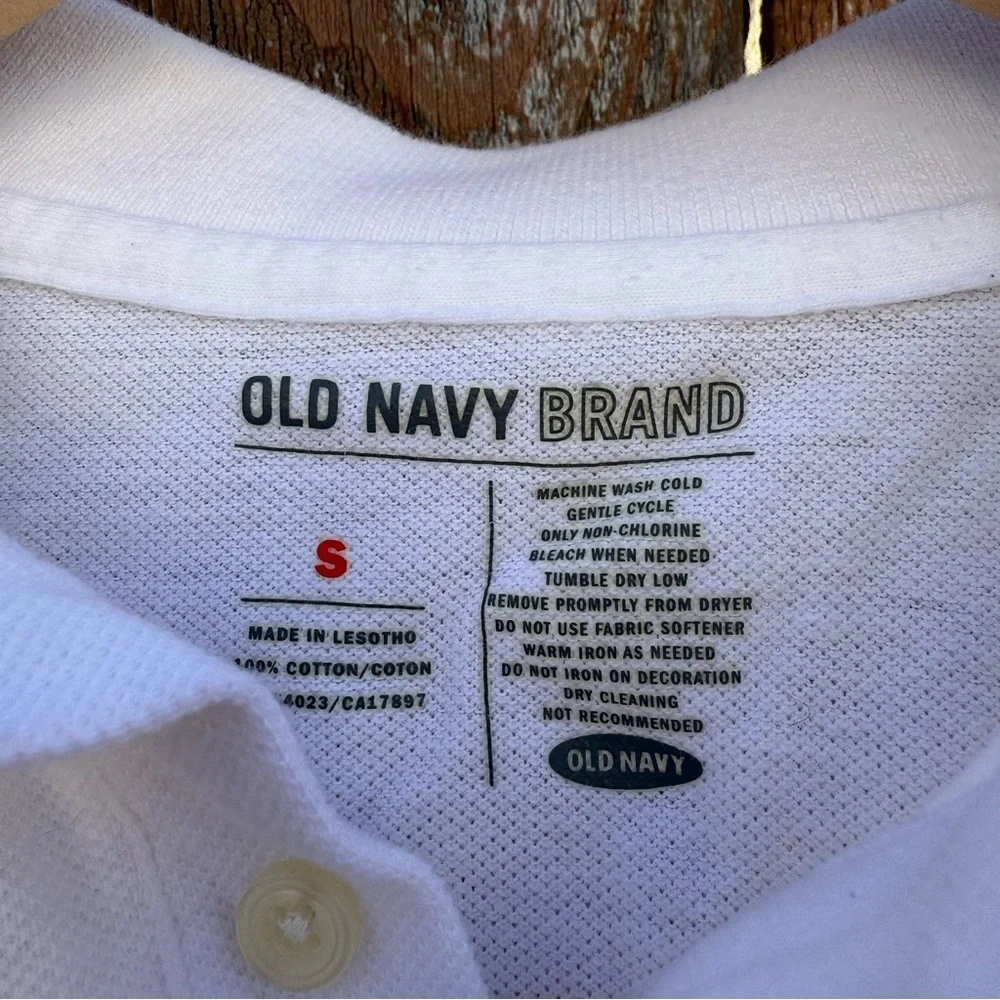 Old Navy Kids White Polo Shirt Size Small